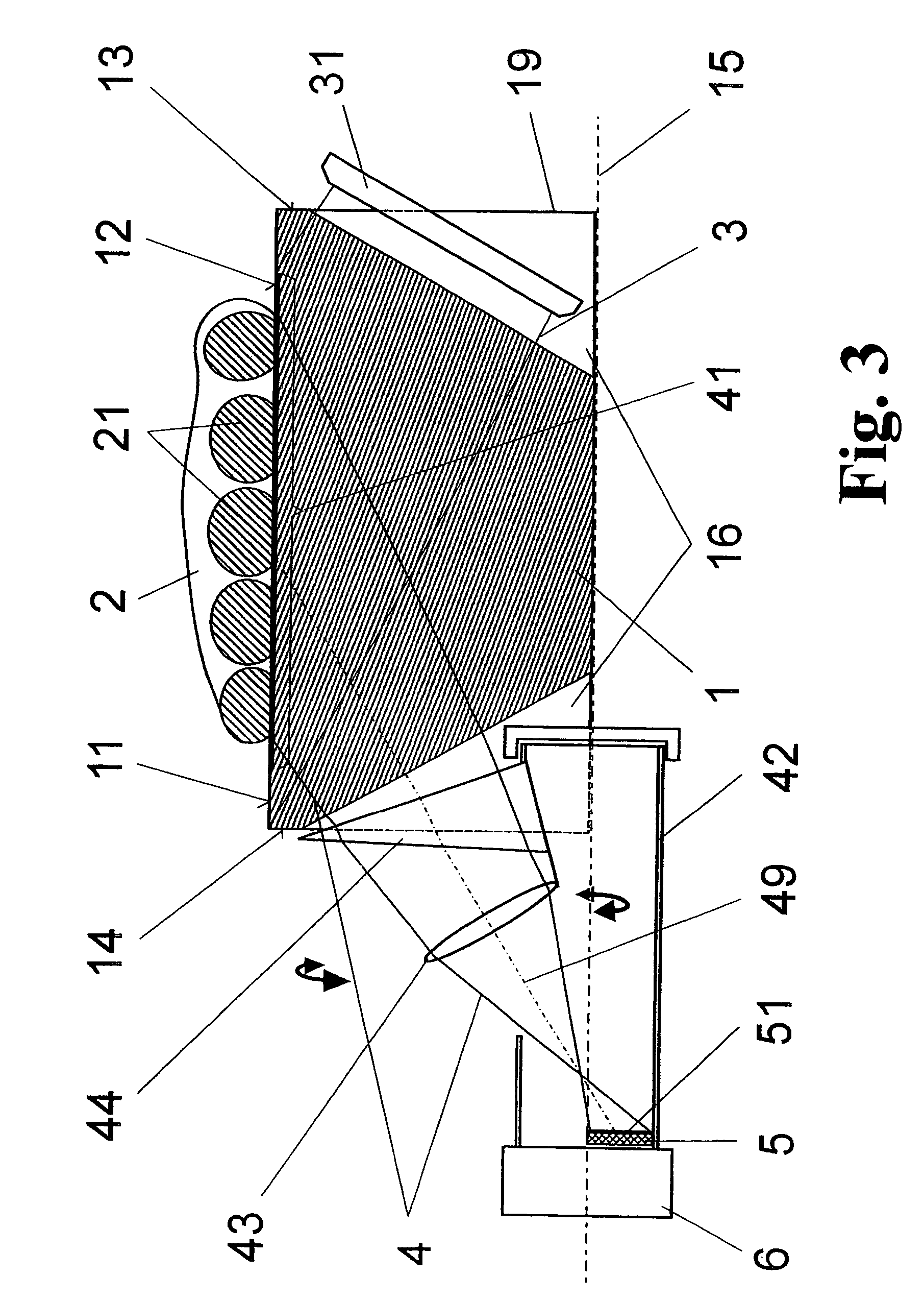 Arrangement for the optoelectronic recording of large-area fingerprints