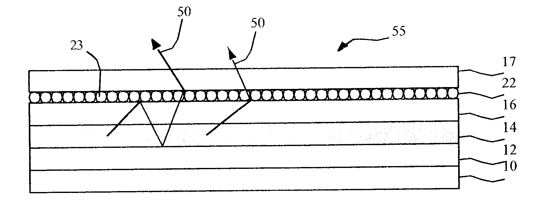 LED device having improved light output