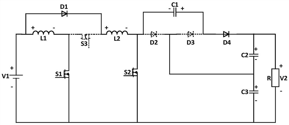 A dc/dc converter for a high-power charging device for an electric vehicle