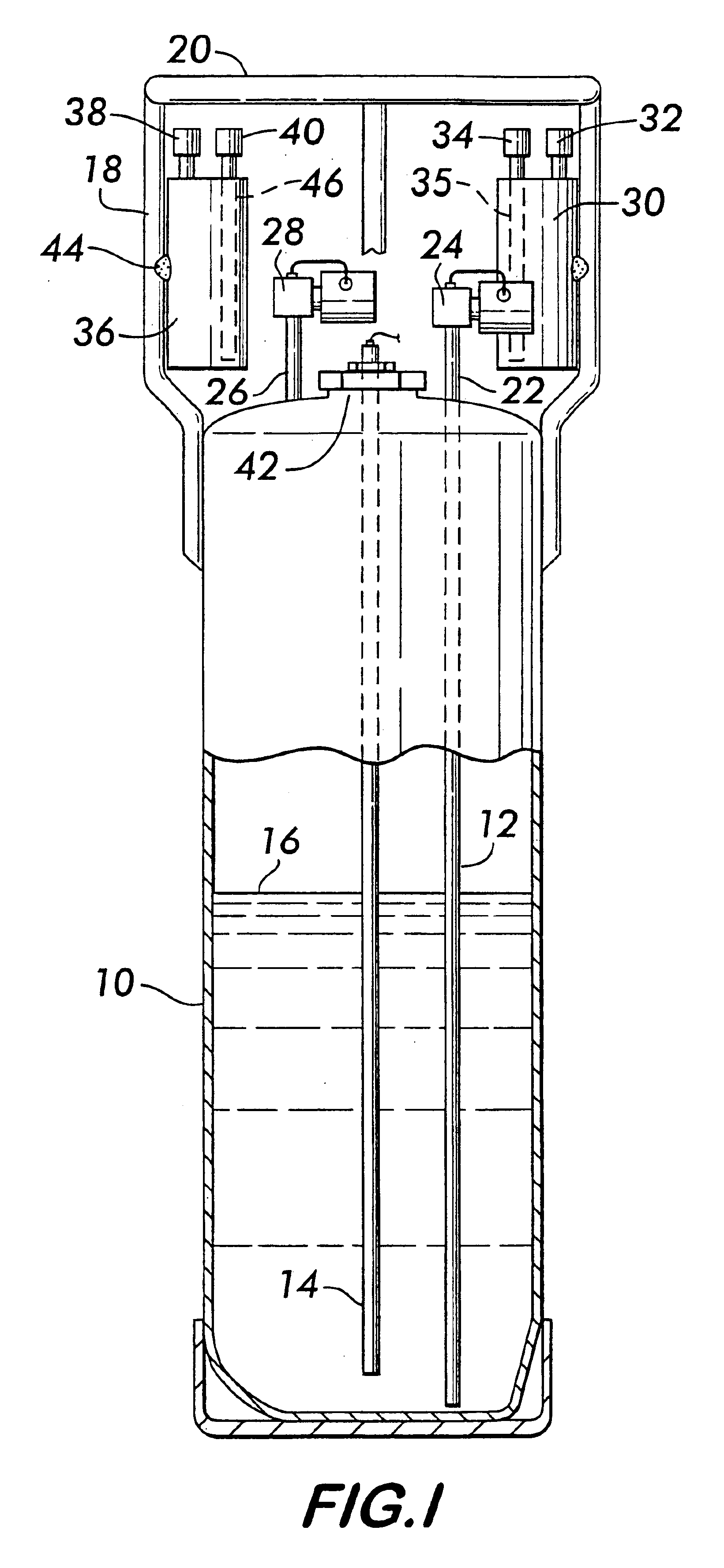 Multiple contents container assembly for ultrapure solvent purging