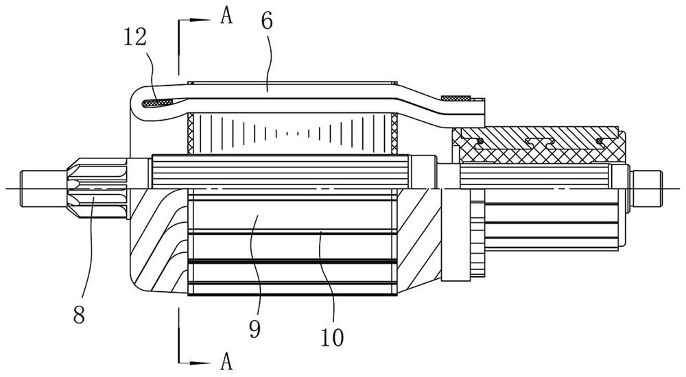 Efficient starting motor capable of being rapidly dipped in paint