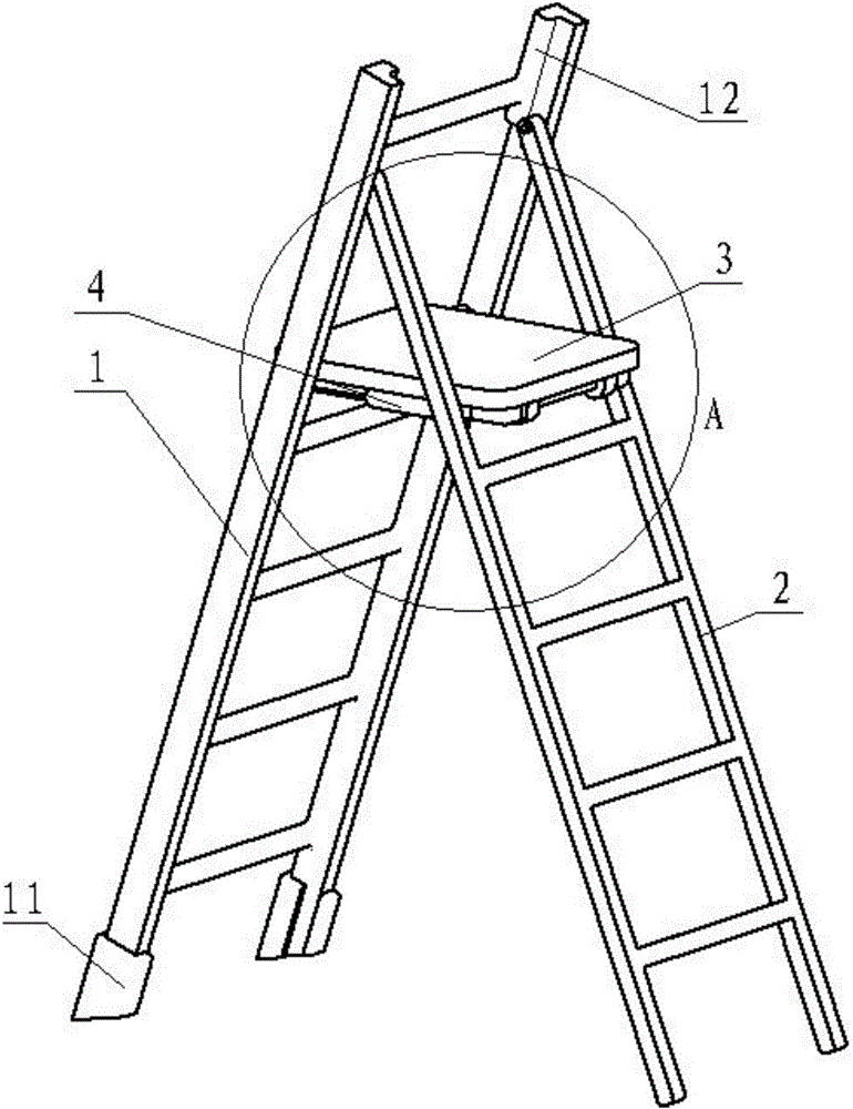 Double-purpose folding ladder