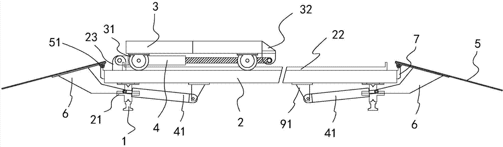 Hydraulic feeding and fragmentation mine car of stone sawing machine