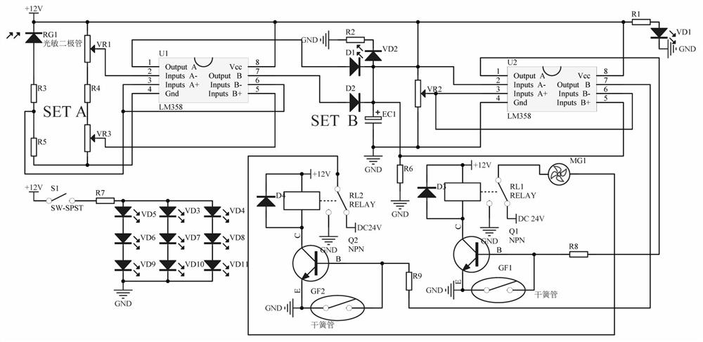 Control circuit for protective curtain device of angiography machine