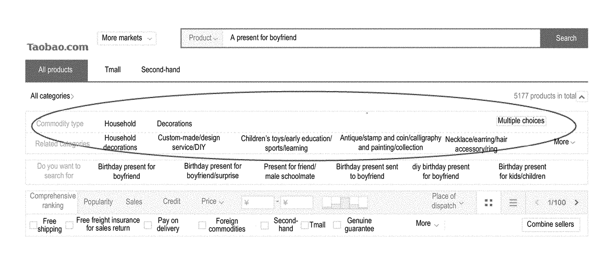 Method and apparatus for processing search data