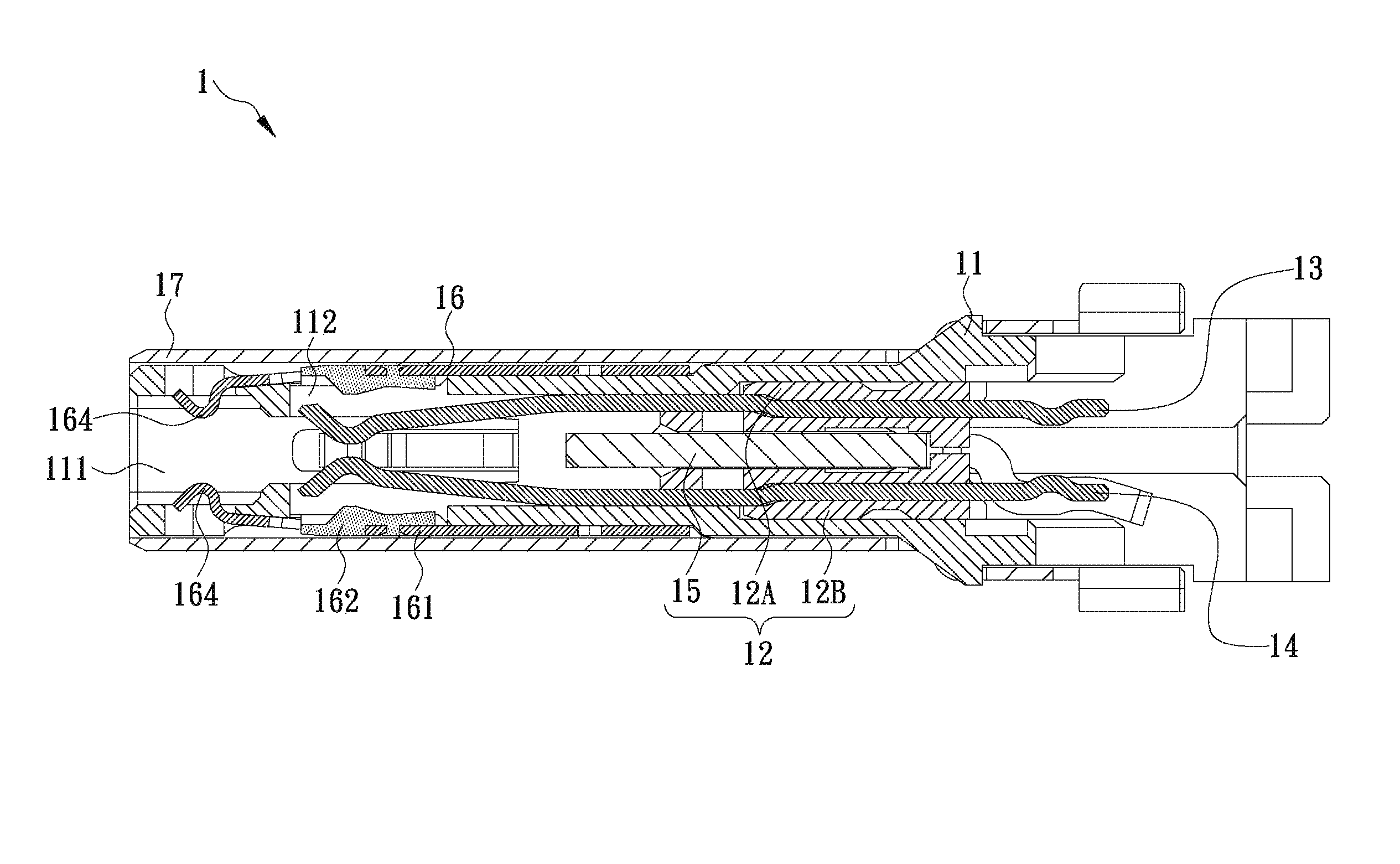 Signal connector having grounding member for pressing and preventing from short-circuit