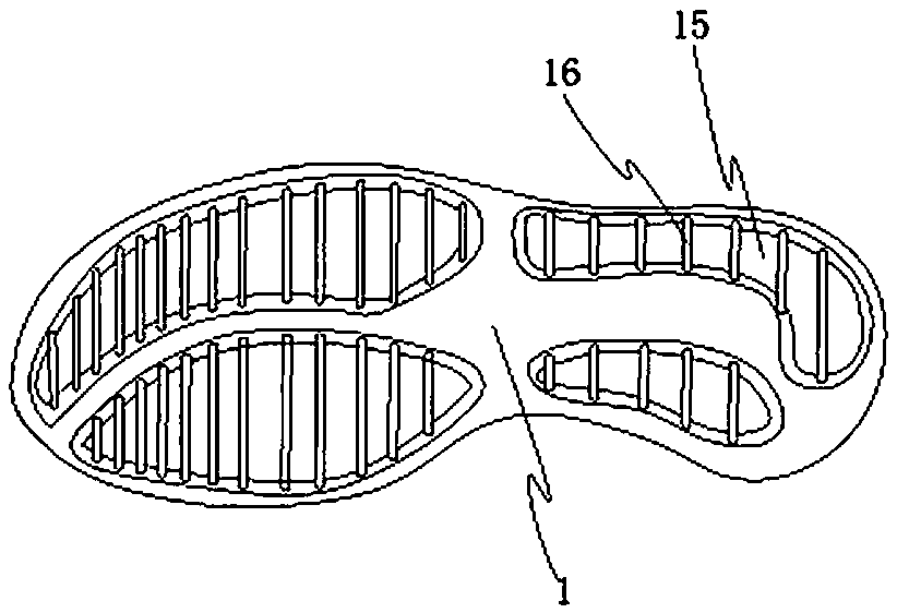 A bionic kangaroo running shoe sole