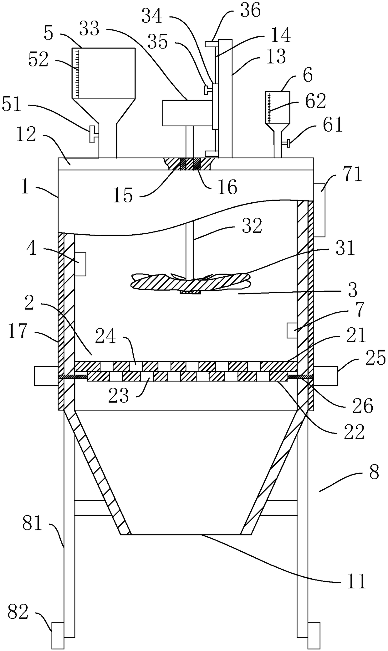 Rapeseed dreg chemical detoxifying device