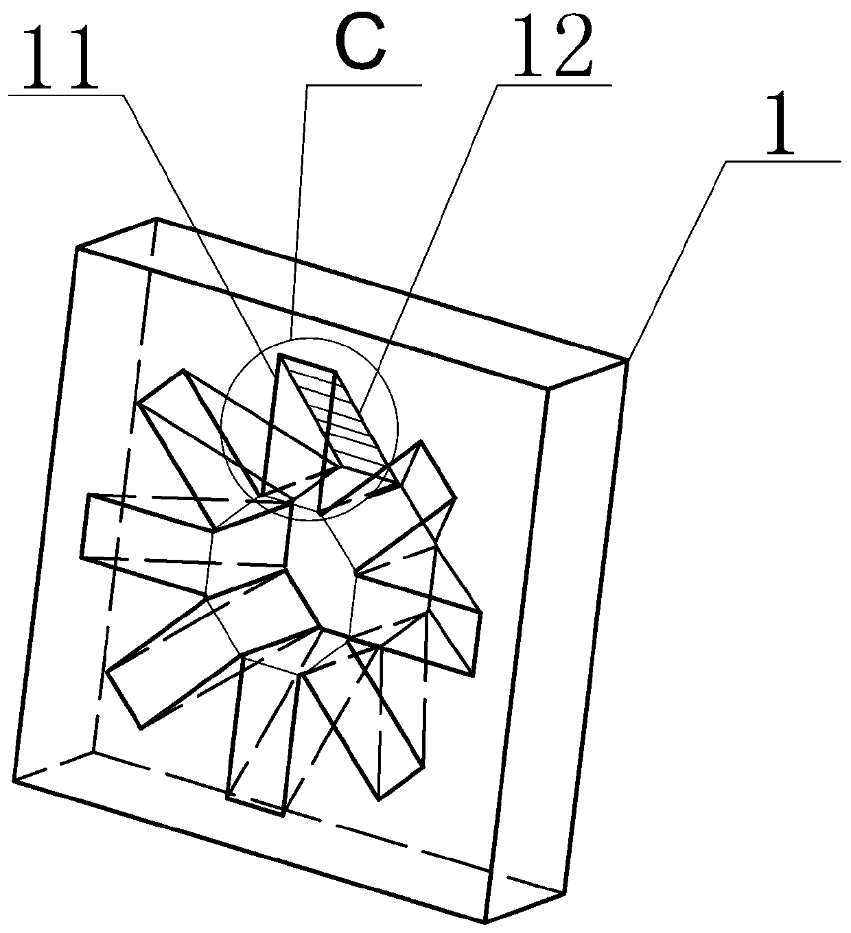 Detection device for annular multi-surface prism