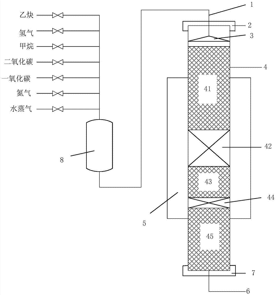 Apparatus and method for producing lightweight aromatic hydrocarbons from acetylene in order to realize reaction regeneration