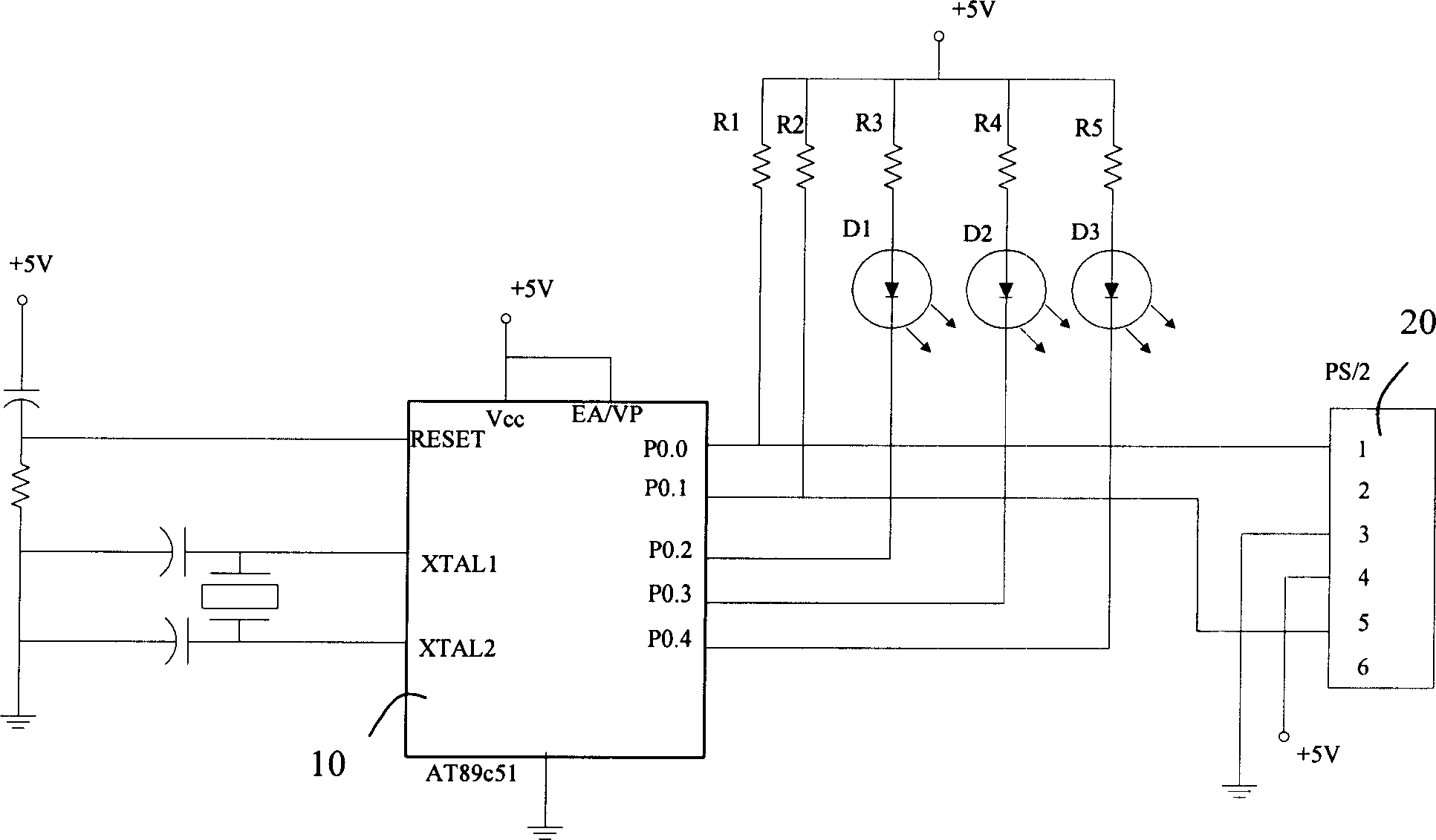 PS/2 interface detection apparatus and method