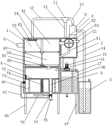 Rotary mixing and purification type waste gas purification device