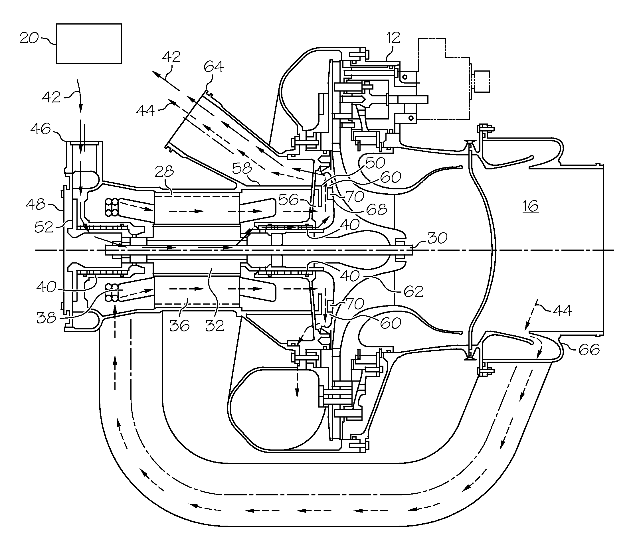 Cabin air compressor motor cooling