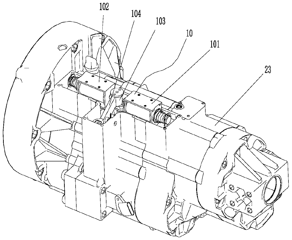 Double overrunning clutch mechanical shaft end output self-adaptive automatic speed change main shaft assembly