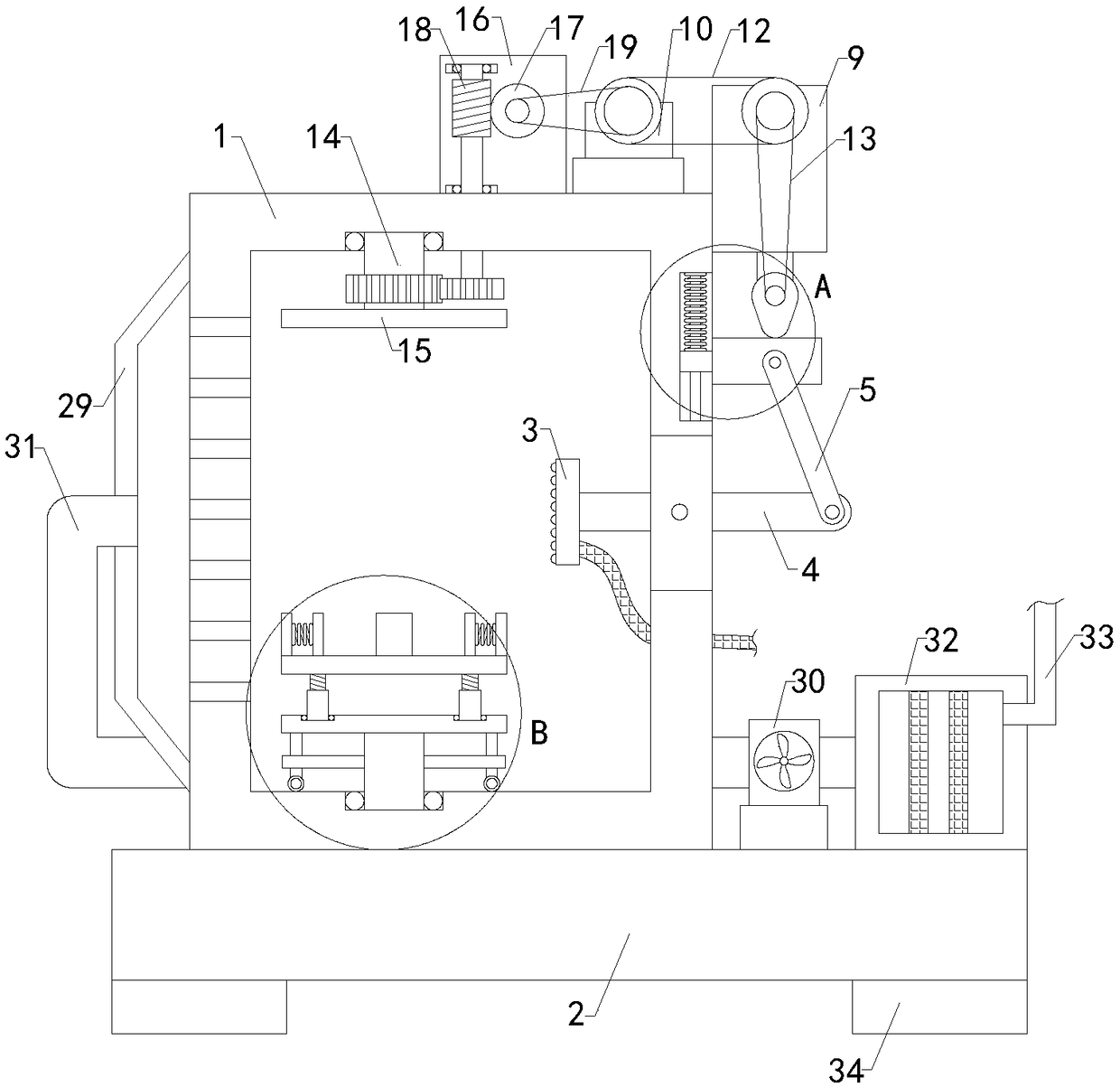 Spraying device for fire protection tank production