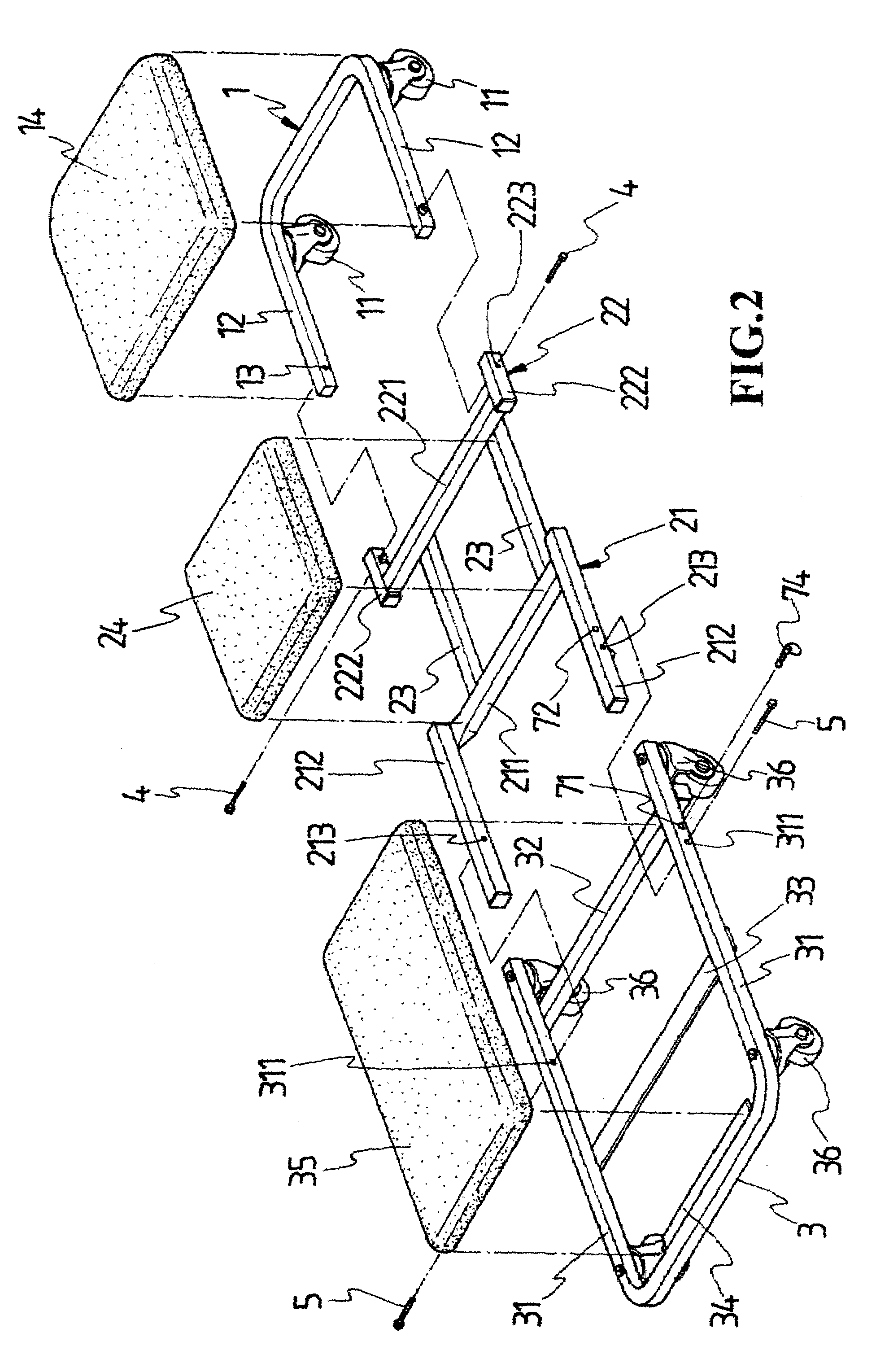 Two-way caster bench