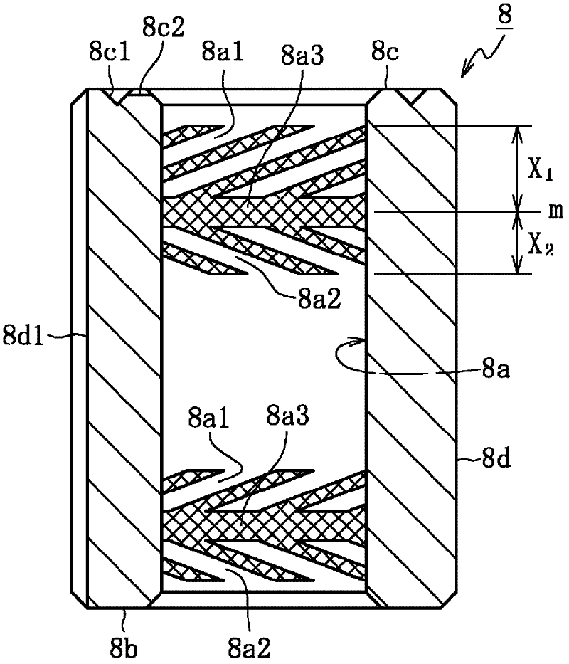 Sintered metallic bearing and fluid dynamic bearing device equipped with the bearing