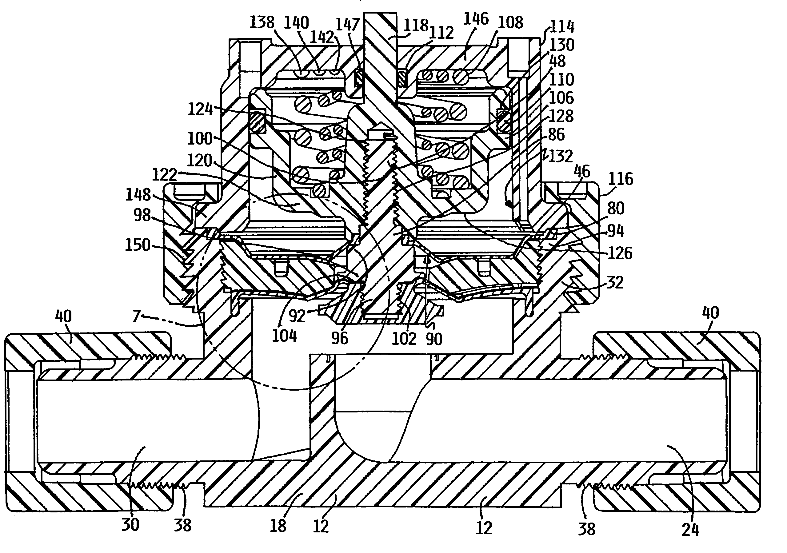 Extended stroke valve and diaphragm