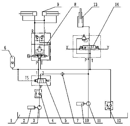 Hydraulic system of wide-body dump truck