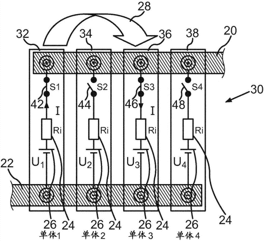 Adjustment of states of charge of battery cells