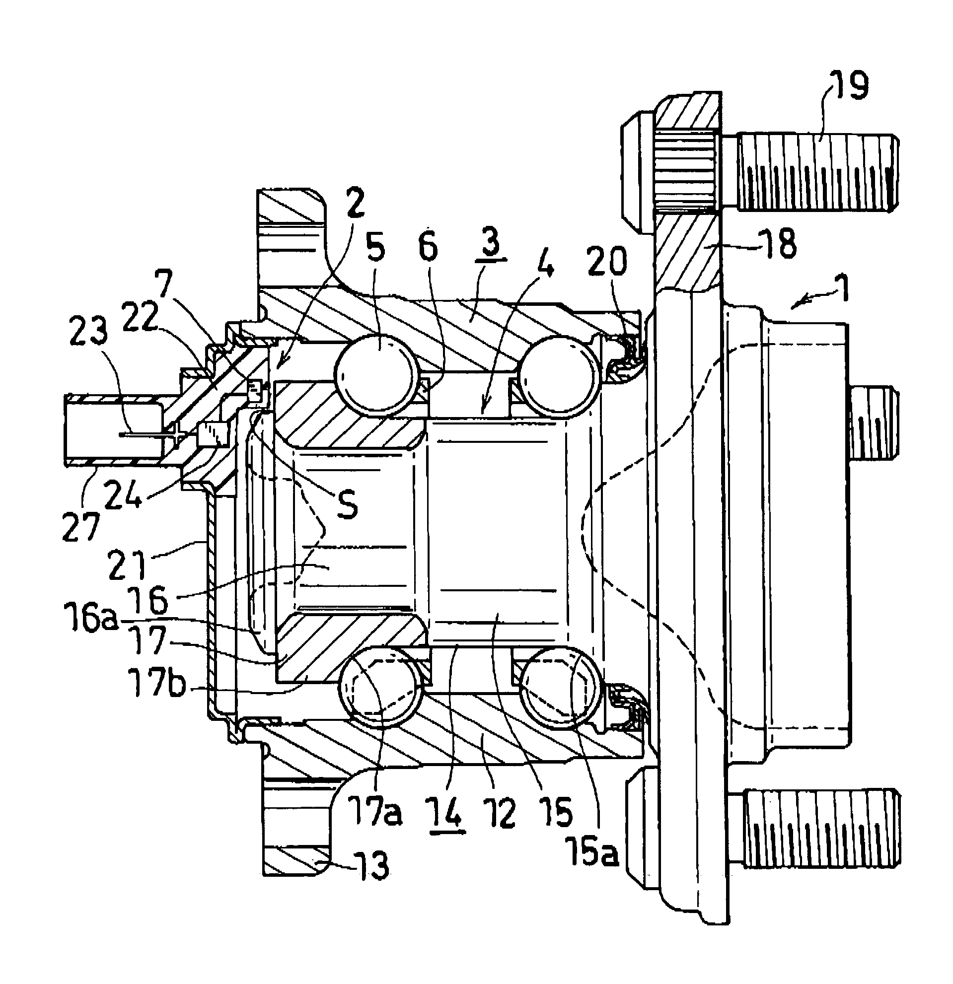 Rolling bearing unit with sensor