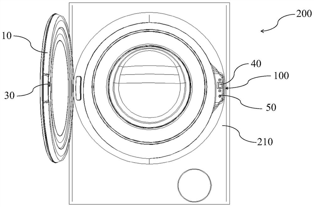 Door assembly and clothes treating device with same