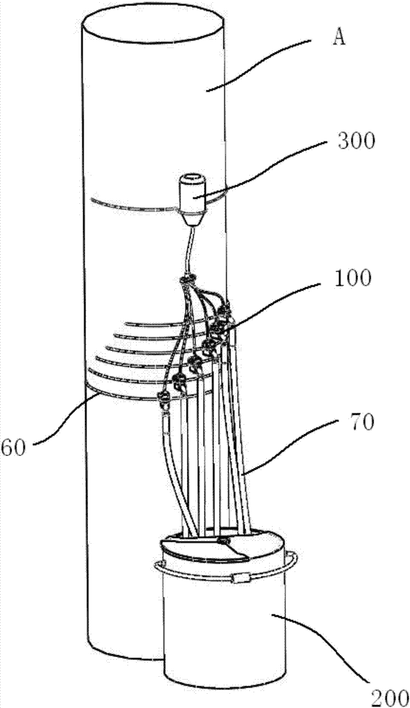 Automatic latex draining device and automatic latex draining method