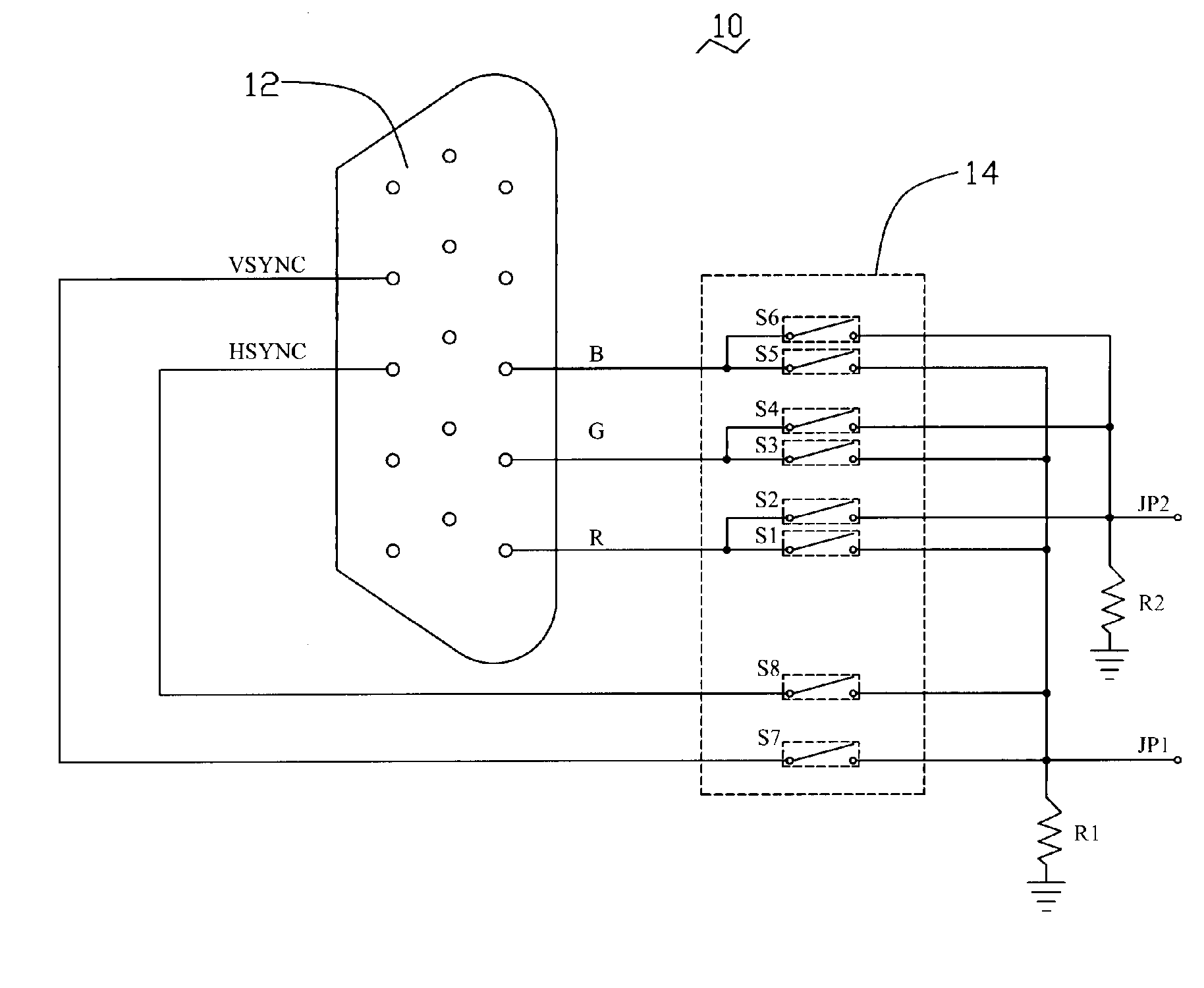 Apparatus for video graphics array testing