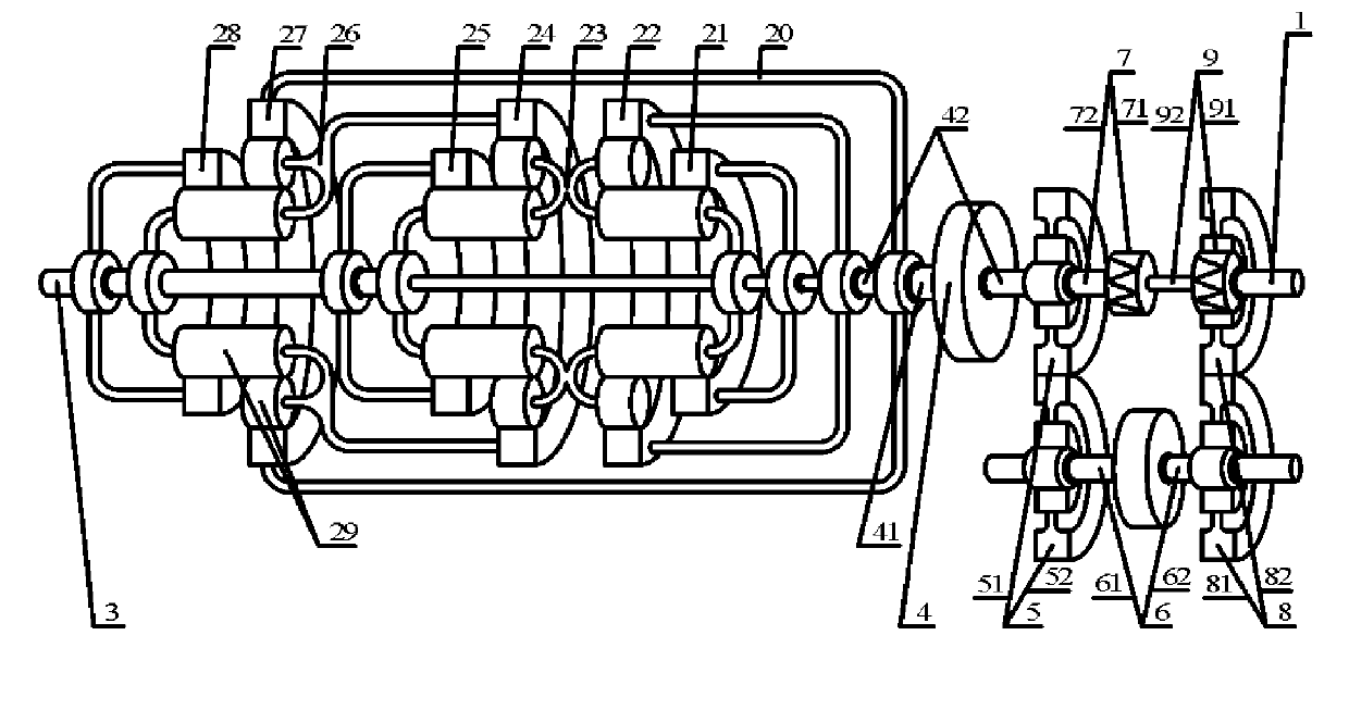 Compound type multi-element working wheel hydraulic torque converter