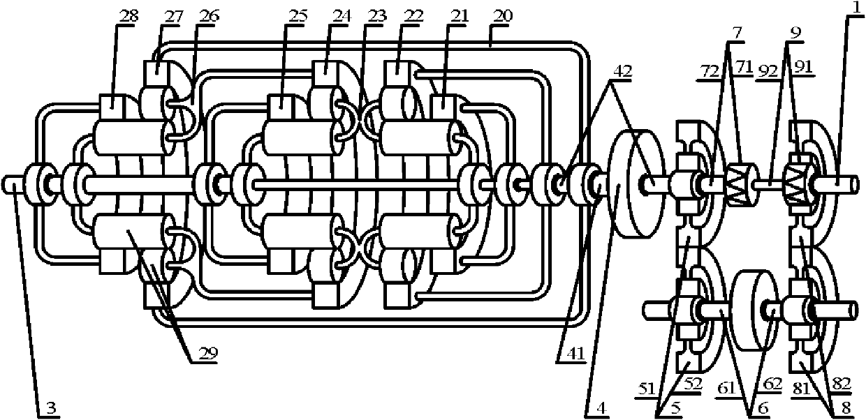 Compound type multi-element working wheel hydraulic torque converter