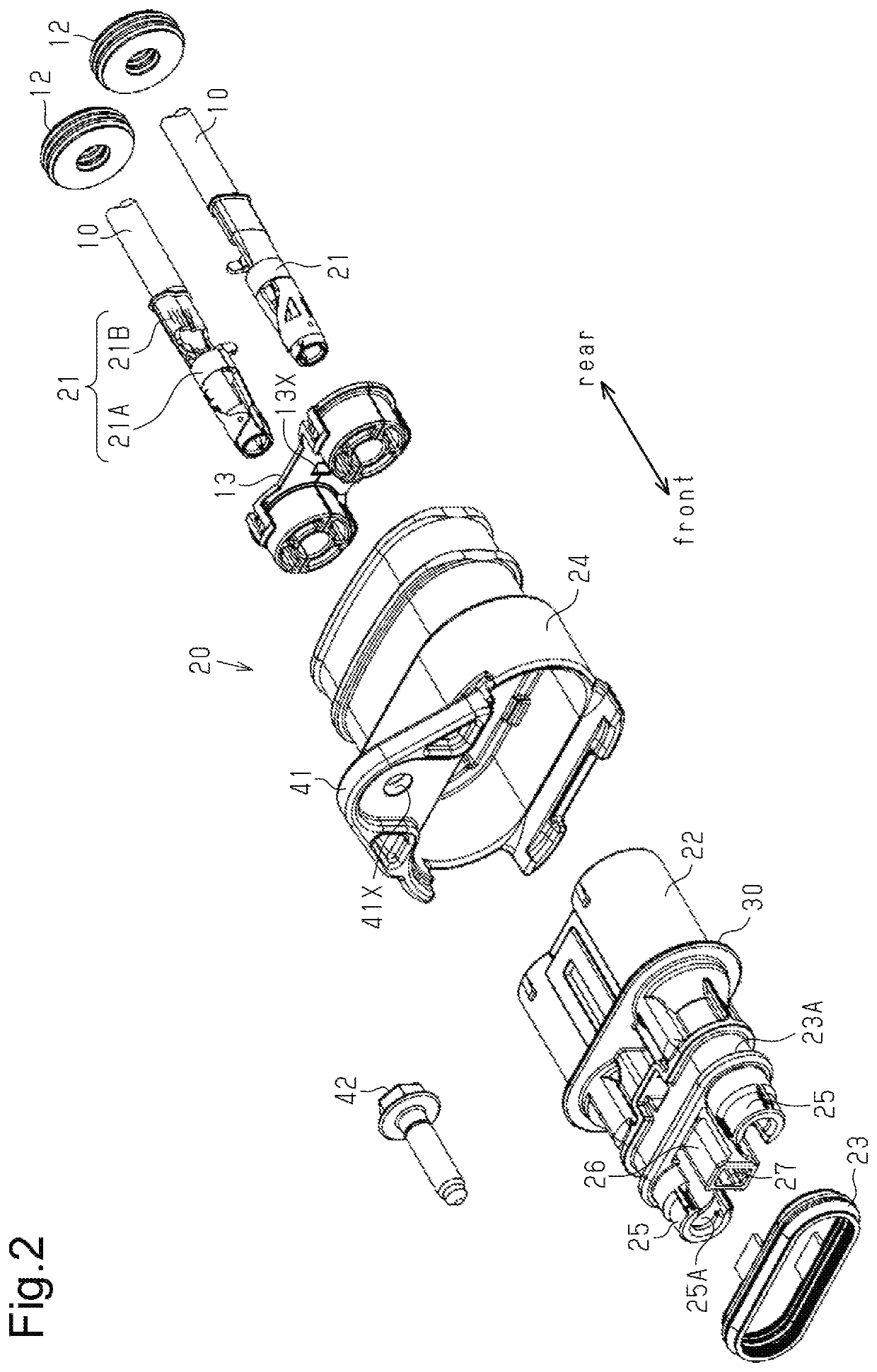 Connector and conduction path