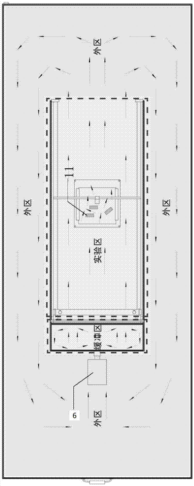 Experimental facility using water flow for simulating wind environment of building