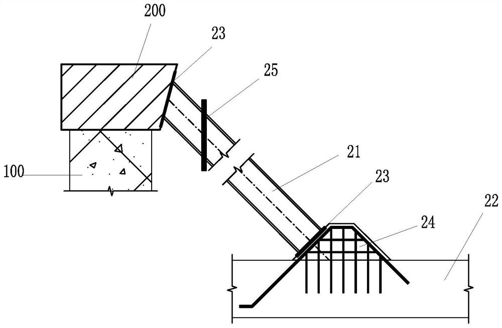 Foundation pit inclined support system and foundation pit inner support construction method