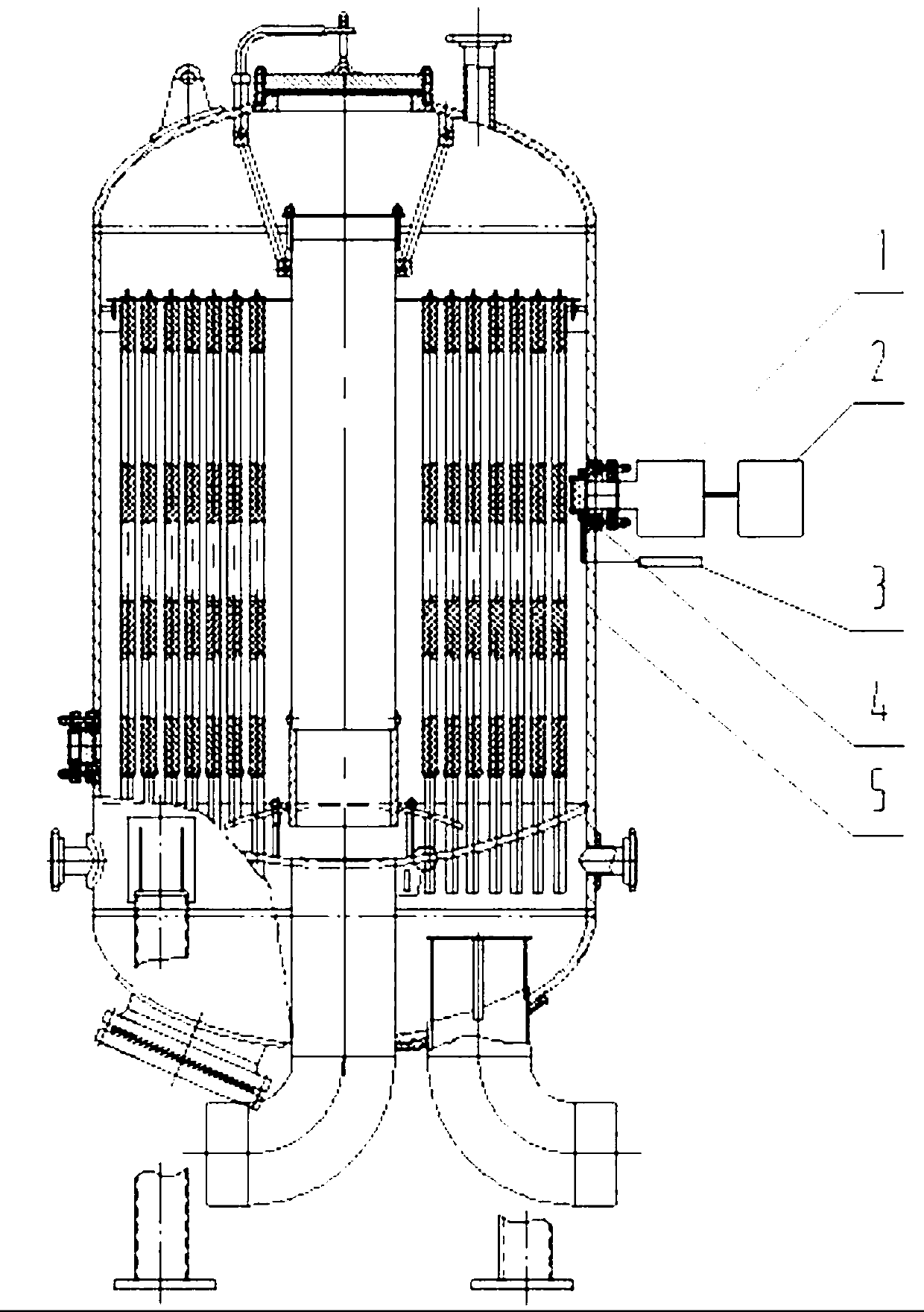 Film paving monitoring device for powder resin covering filter