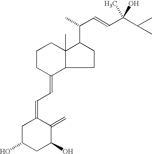 Stable pharmacologically active compositions including vitamin D-containing and corticosteroid compounds with low pH compatibility