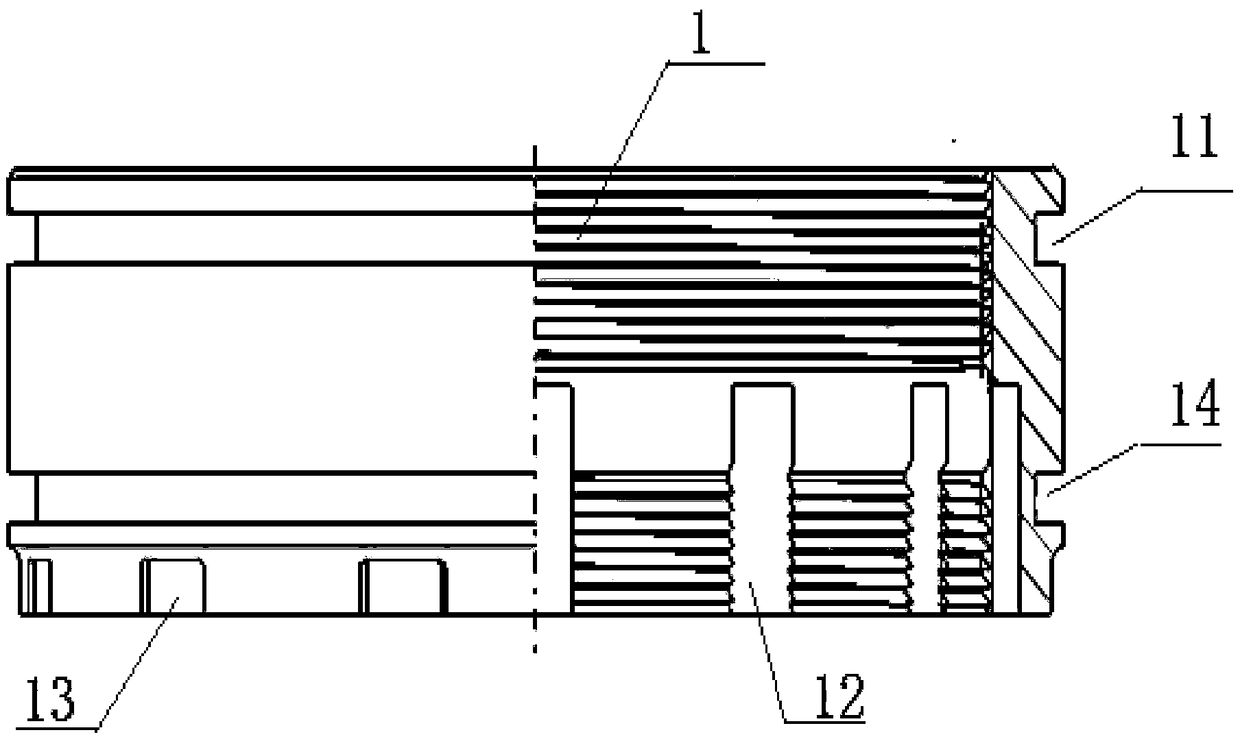 Lower connection structure of landing gear buffer