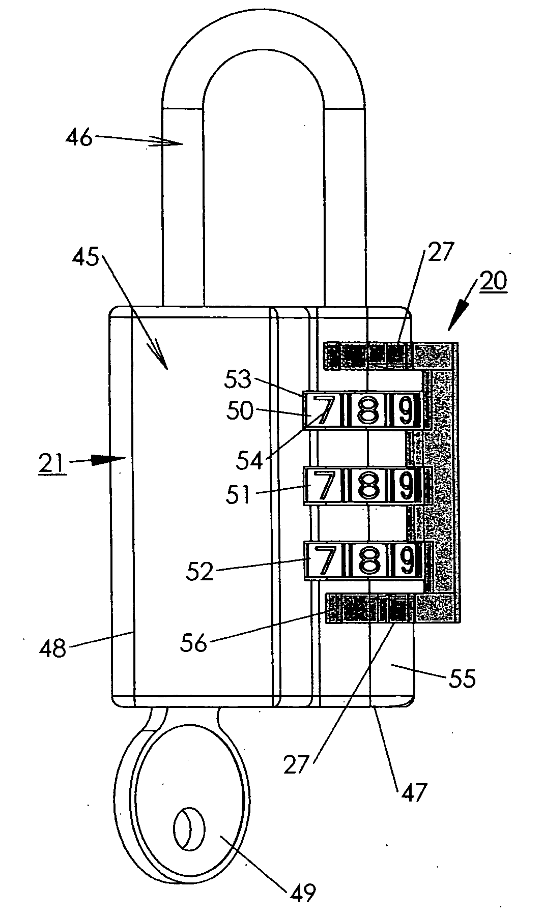 Magnifying lens cover for combination padlocks