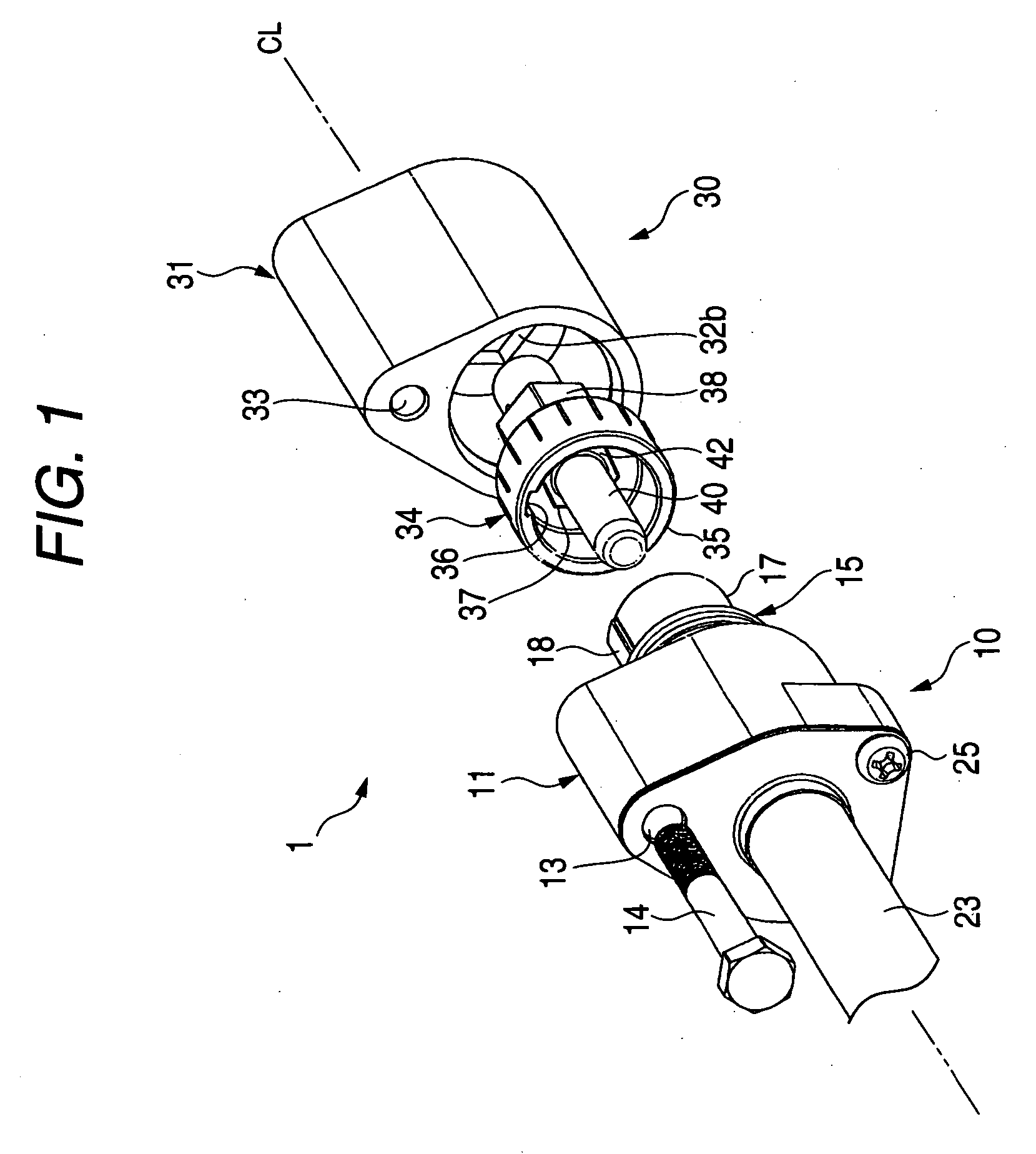 Female-male connector fitting structure