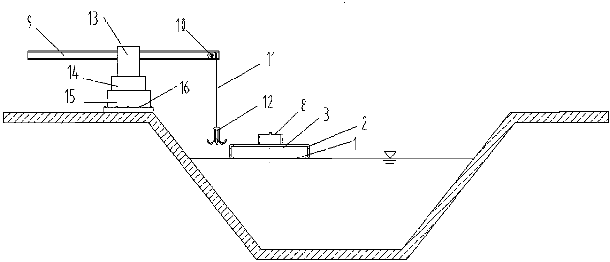 Ecological floating bed fishing system suitable for agriculture drainage ditch