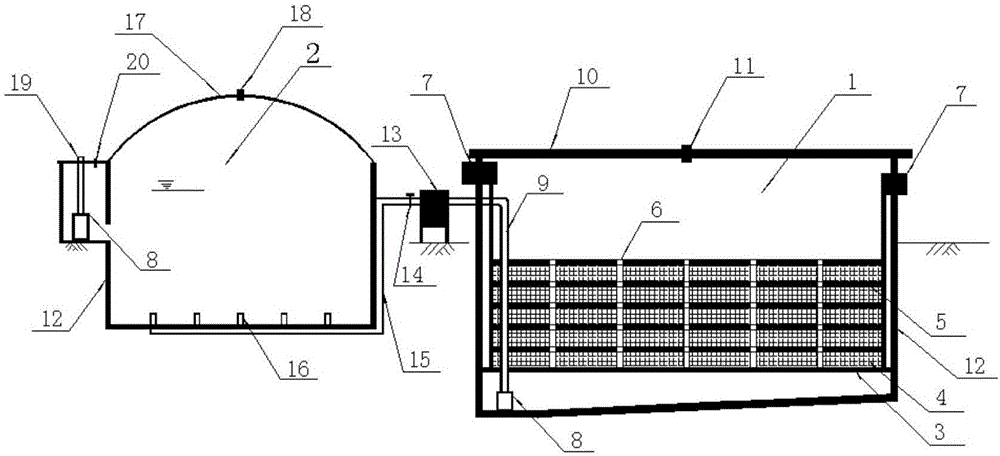 Device for preparing biogas through plant straw degradation and anaerobic fermentation and application method