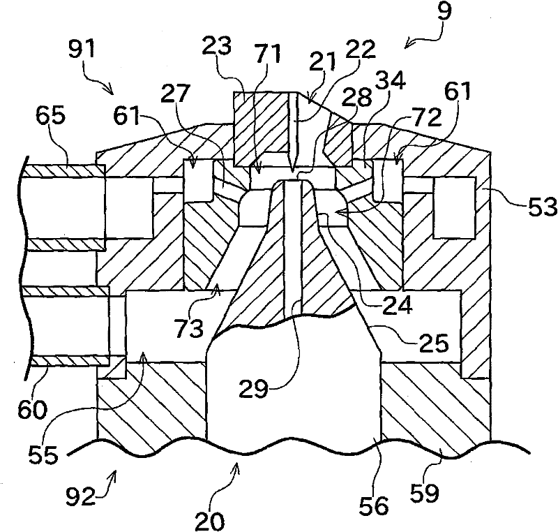 Pneumatic spinning device and spinning machine