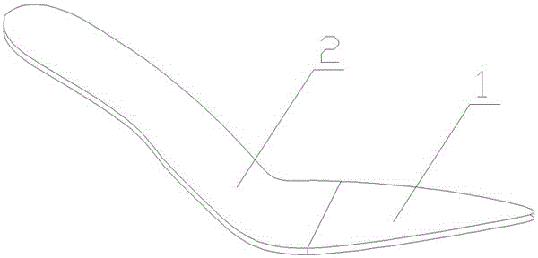 Steel-bar-free high-heeled shoe insole and manufacturing method thereof