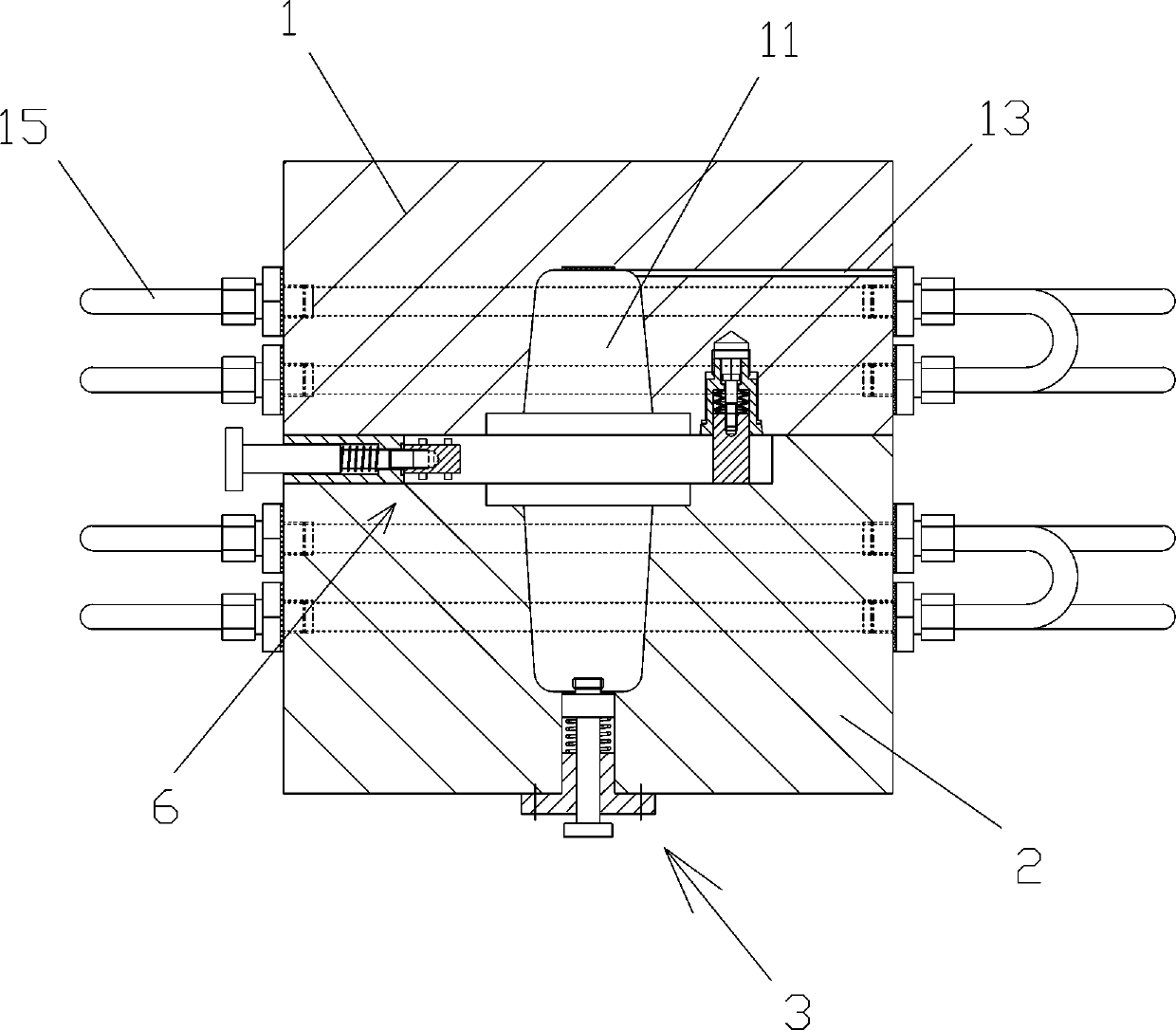 Rubber wall bushing processing mold