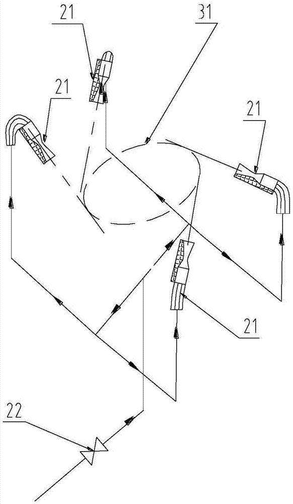 Ammonia-nitrogen mixing device for ammonia injection system of thermopower boiler