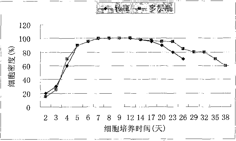 Method for preparing haemorrhagic fever vaccine by culturing primary cells in multilayer culture flask