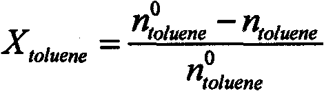 Catalytic synthesis method for preparing cresol by toluene one-step hydroxylation reaction