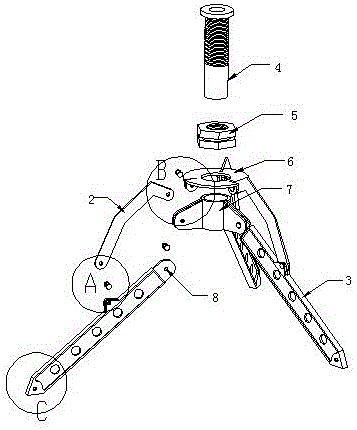 Triangular bracket with fixing function