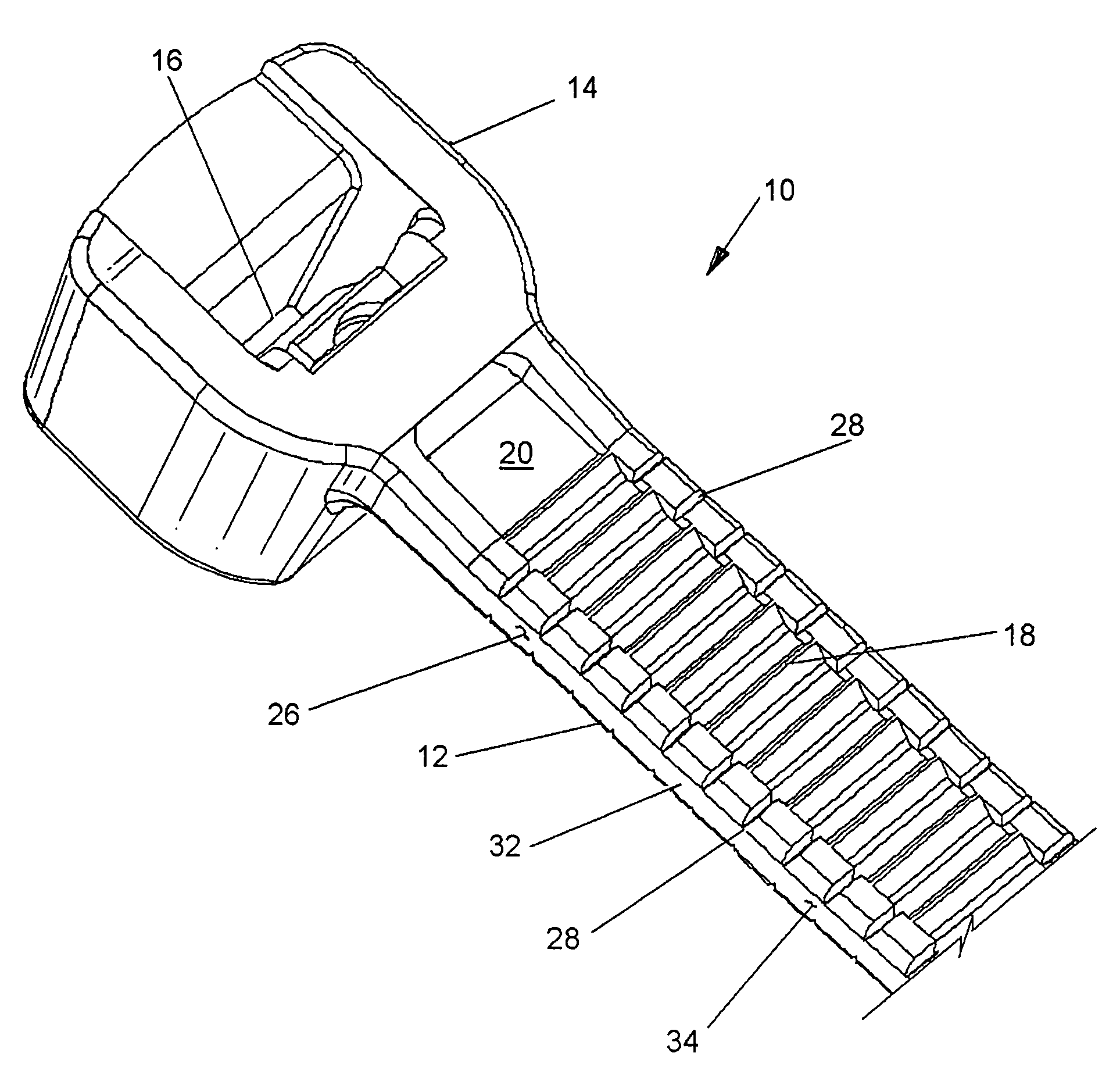 Cable tie having detachable tail