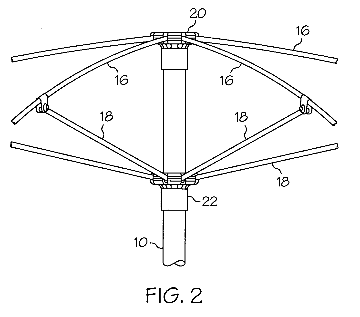 Umbrella with improved hub