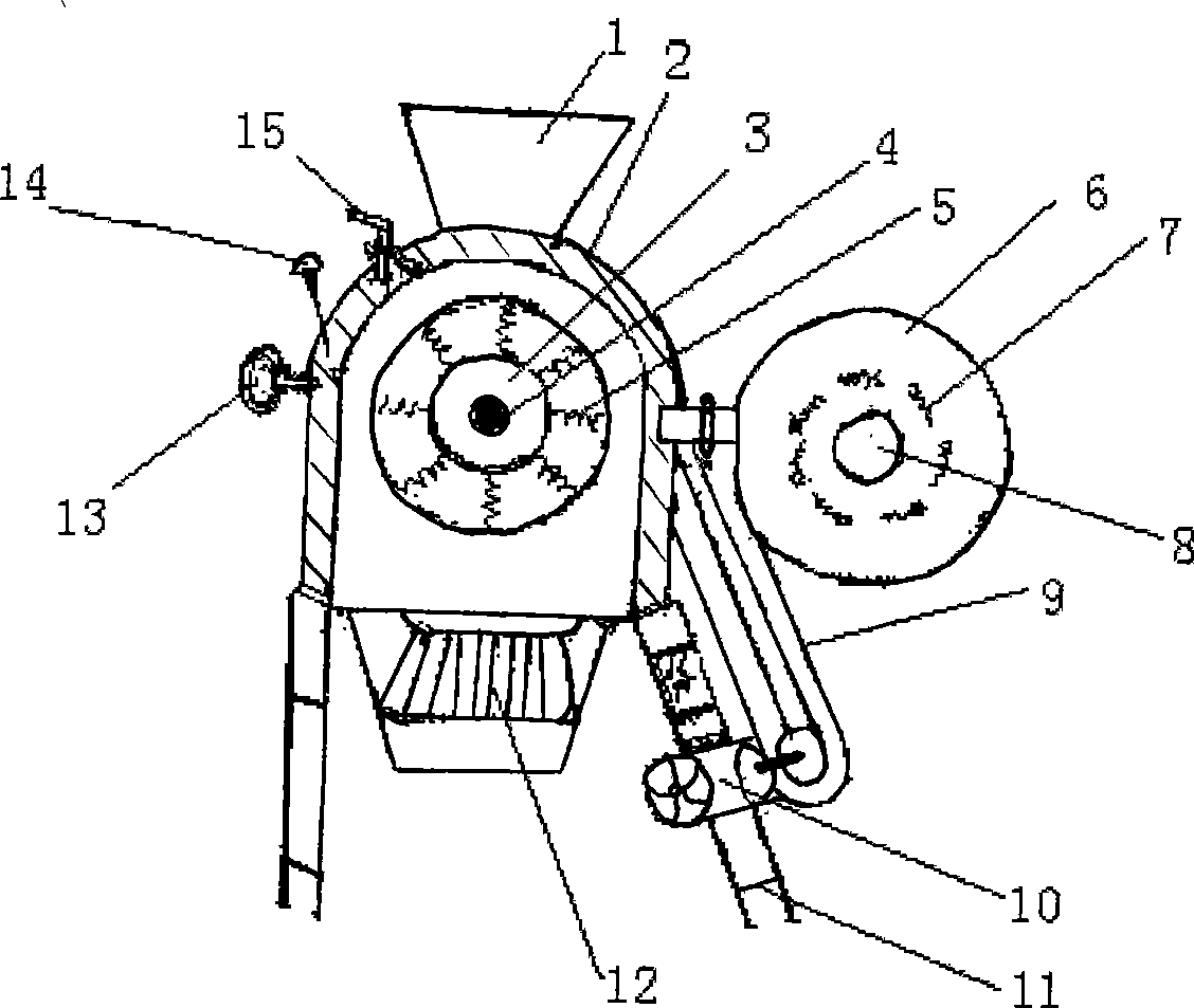 Machine for hulling green pericarp of walnut